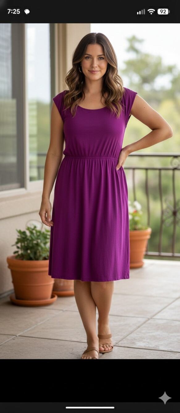 Old Navy Ladies XL Short Dress Flutter Sleeve Posh Purple Casual